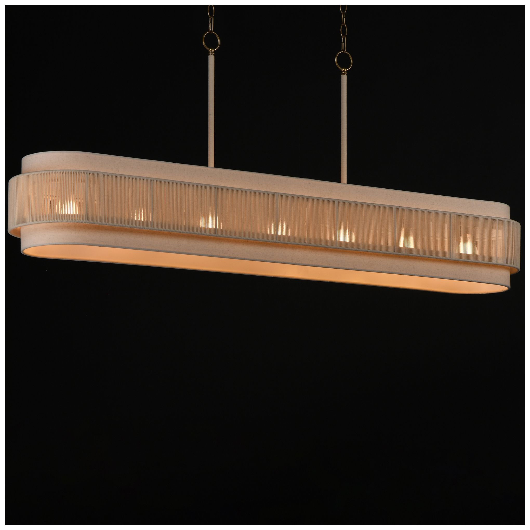 Image 5 Maxim Seacliff 60" Natural Aged Brass 7 Light Linear Pendant more views