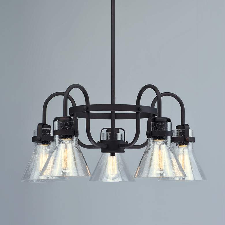 Image 1 Maxim Seafarer 23 3/4"W Oil-Rubbed Bronze 5-Light Chandelier