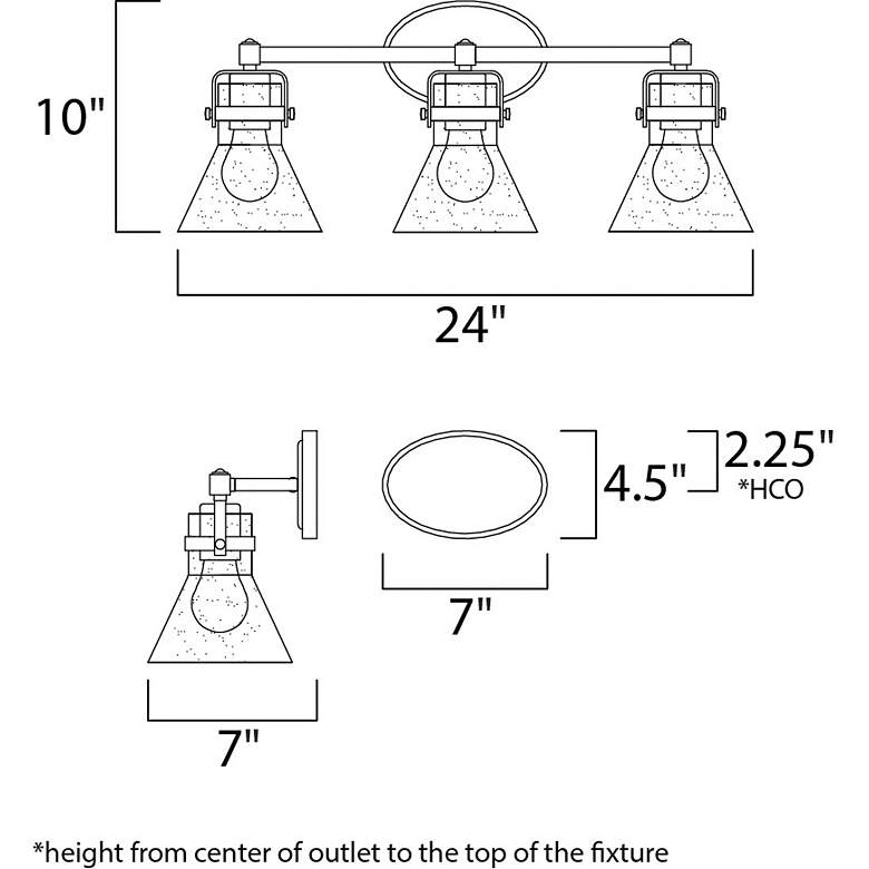 Image 3 Maxim Seafarer 24 1/4 inchW Polished Chrome 3-Light Bath Light more views