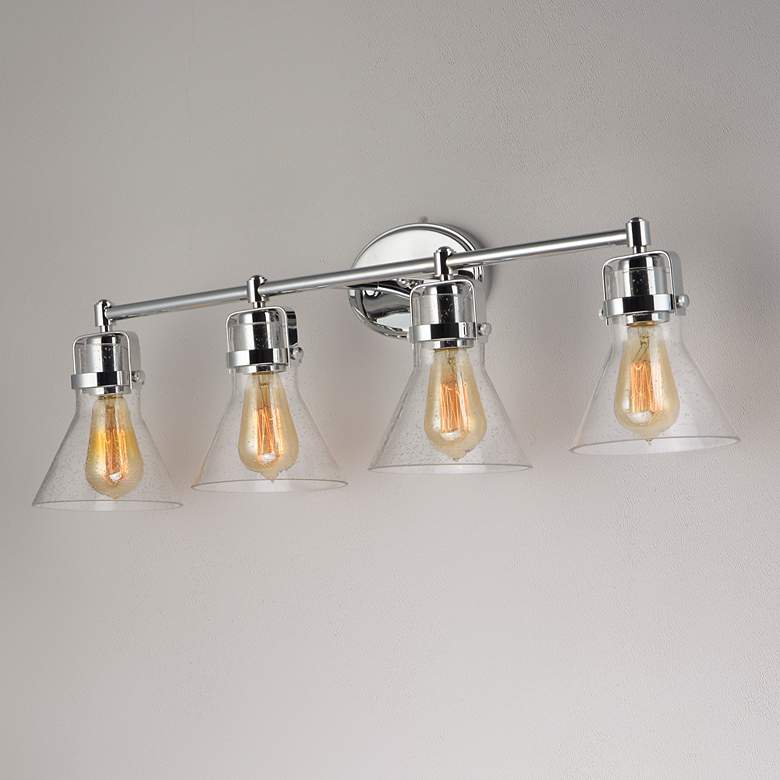 Image 1 Maxim Seafarer 33 1/4 inchW Polished Chrome 4-Light Bath Light