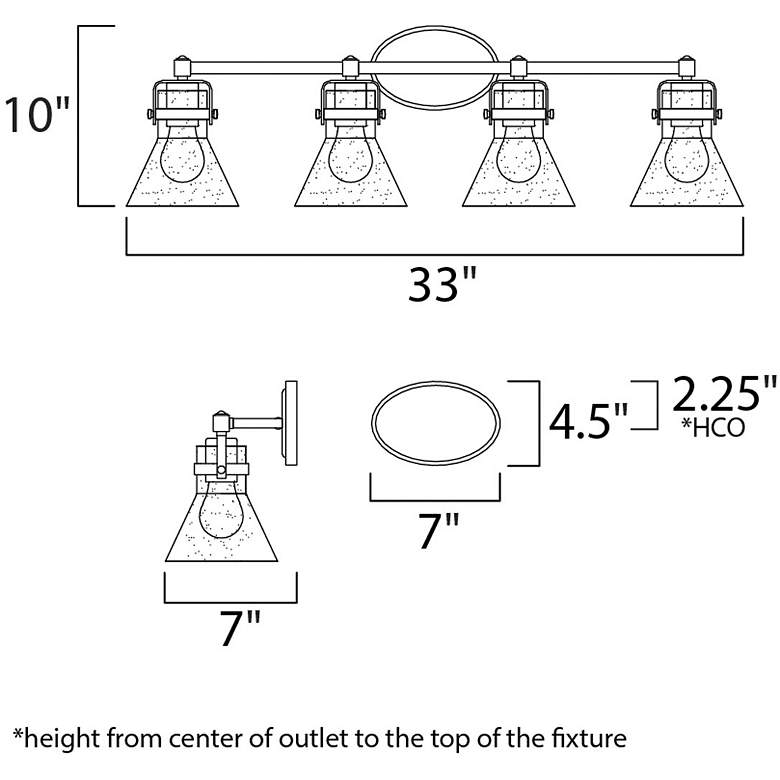Image 5 Maxim Seafarer 33" Wide Oil-Rubbed Bronze 4-Light Bath Light more views