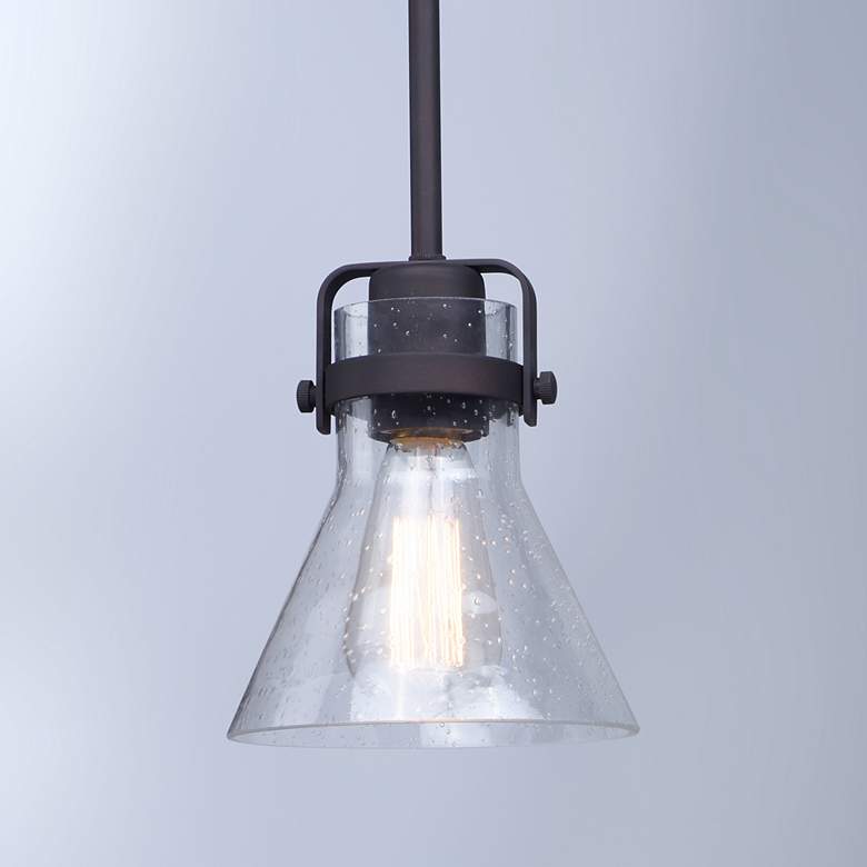 Image 3 Maxim Seafarer 6" Wide Oil Rubbed Bronze Seeded Glass Pendant Light more views