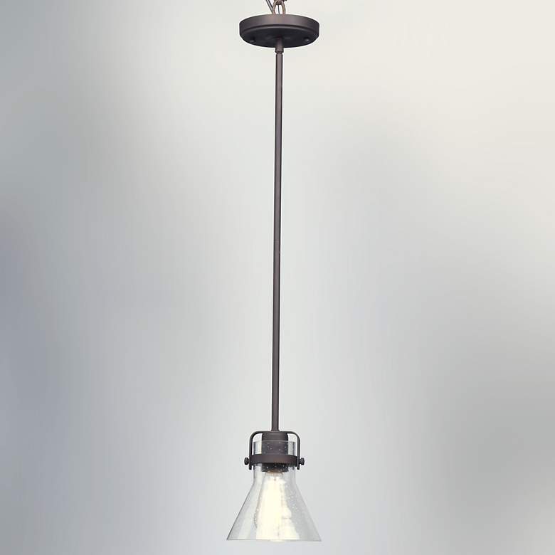 Image 4 Maxim Seafarer 6" Wide Oil Rubbed Bronze Seeded Glass Pendant Light more views