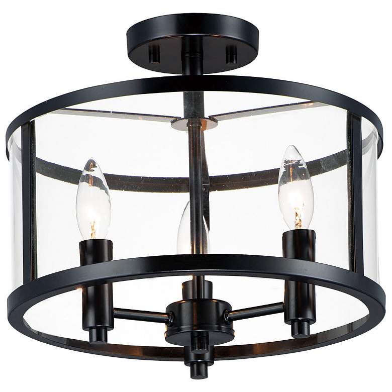 Image 1 Maxim Sentinel 13 1/4" Wide Black 3-Light Ceiling Light