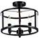 Maxim Sentinel 13 1/4" Wide Black 3-Light Ceiling Light