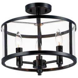 Maxim Sentinel 13 1/4" Wide Black 3-Light Ceiling Light