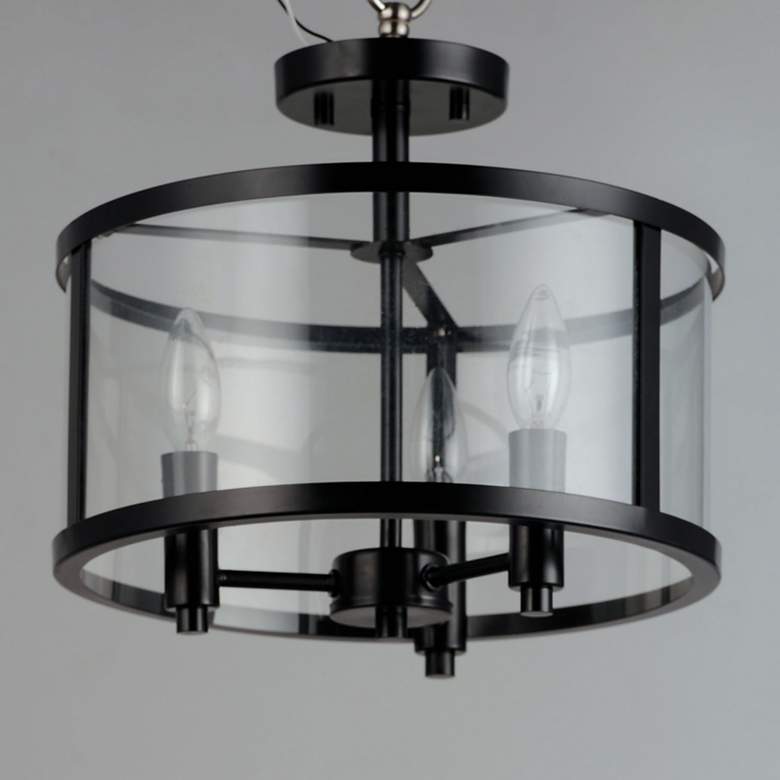 Image 2 Maxim Sentinel 13 1/4" Wide Black 3-Light Ceiling Light more views