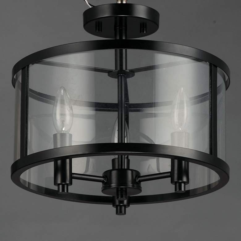 Image 3 Maxim Sentinel 13 1/4" Wide Black 3-Light Ceiling Light more views