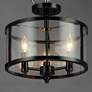 4_Maxim Sentinel 13 1/4" Wide Black 3-Light Ceiling Light more views