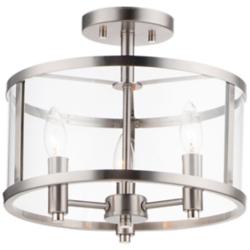 Maxim Sentinel 13 1/4"W Satin Nickel 3-Light Ceiling Light
