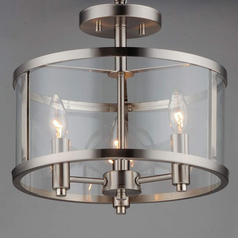 Image 2 Maxim Sentinel 13 1/4"W Satin Nickel 3-Light Ceiling Light more views