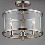 2_Maxim Sentinel 13 1/4"W Satin Nickel 3-Light Ceiling Light more views