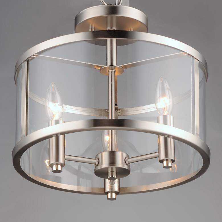 Image 3 Maxim Sentinel 13 1/4"W Satin Nickel 3-Light Ceiling Light more views