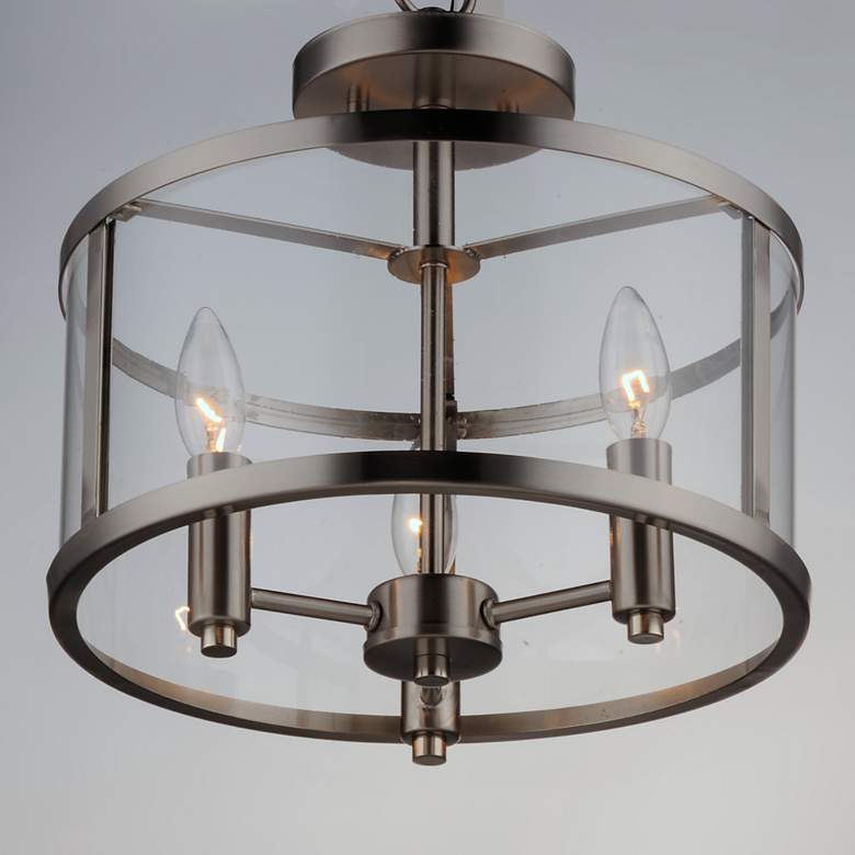 Image 5 Maxim Sentinel 13 1/4"W Satin Nickel 3-Light Ceiling Light more views