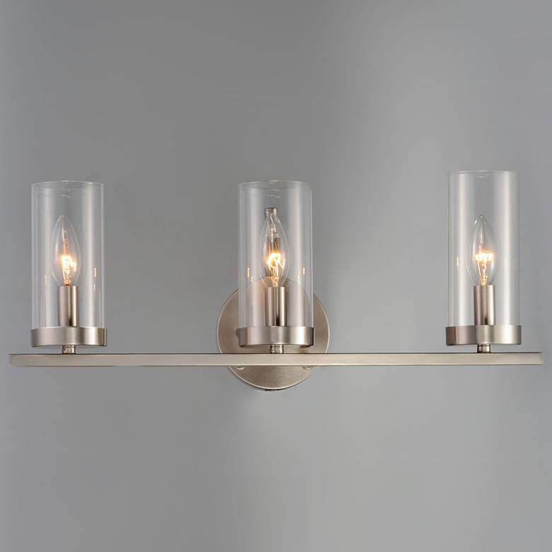 Image 1 Maxim Sentinel 21 1/4" Wide Satin Nickel 3-Light Bath Light
