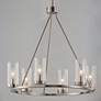2_Maxim Sentinel 24" Wide Glass and Satin Nickel 6-Light Ring Chandelier more views