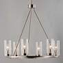 3_Maxim Sentinel 24" Wide Glass and Satin Nickel 6-Light Ring Chandelier more views
