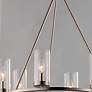 4_Maxim Sentinel 24" Wide Glass and Satin Nickel 6-Light Ring Chandelier more views