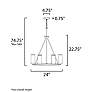 5_Maxim Sentinel 24" Wide Glass and Satin Nickel 6-Light Ring Chandelier more views