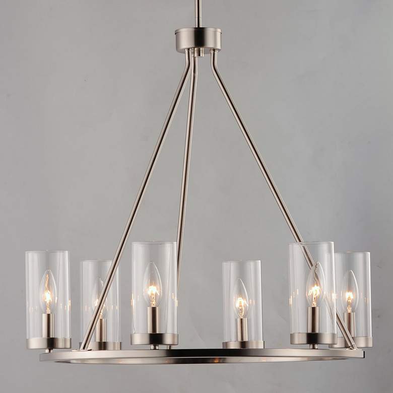 Image 3 Maxim Sentinel 24" Wide Satin Nickel 6-Light Chandelier more views