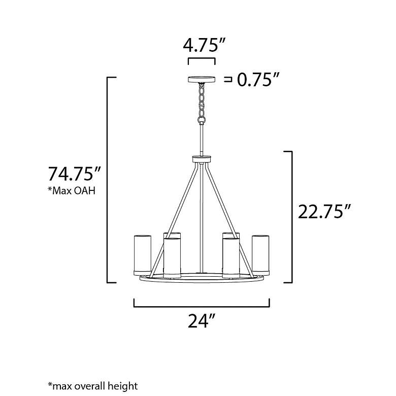 Image 5 Maxim Sentinel 24" Wide Satin Nickel 6-Light Chandelier more views