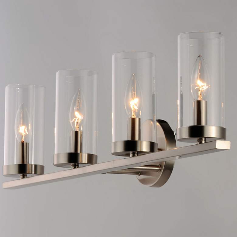 Image 2 Maxim Sentinel 30" Wide Satin Nickel 4-Light Bath Vanity more views