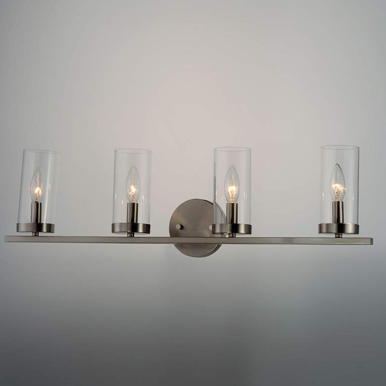 Image 4 Maxim Sentinel 30" Wide Satin Nickel 4-Light Bath Vanity more views