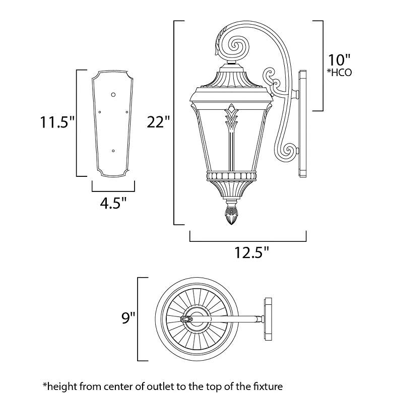 Image 6 Maxim Sentry 22" High Black Outdoor Wall Light more views