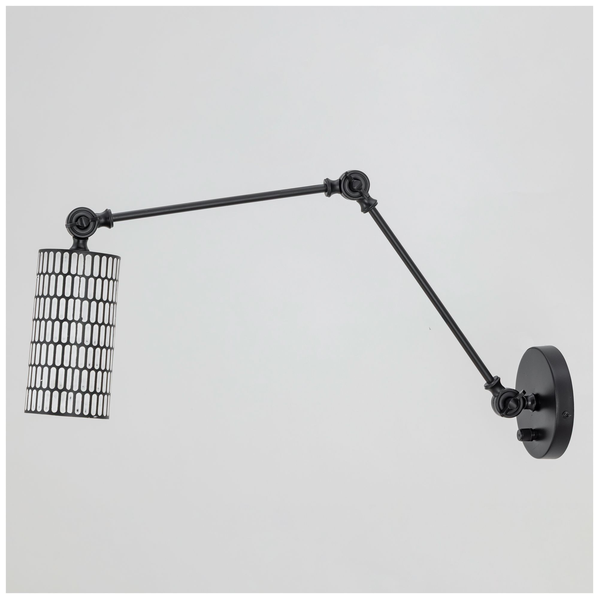 Image 2 Maxim  Shaka 13" High Black/White  1-Light Swing Arm Wall Sconce more views