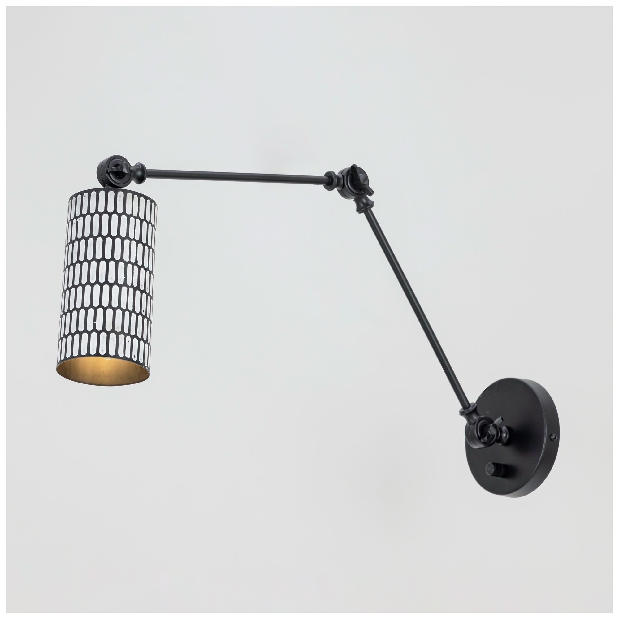 Image 3 Maxim  Shaka 13" High Black/White  1-Light Swing Arm Wall Sconce more views