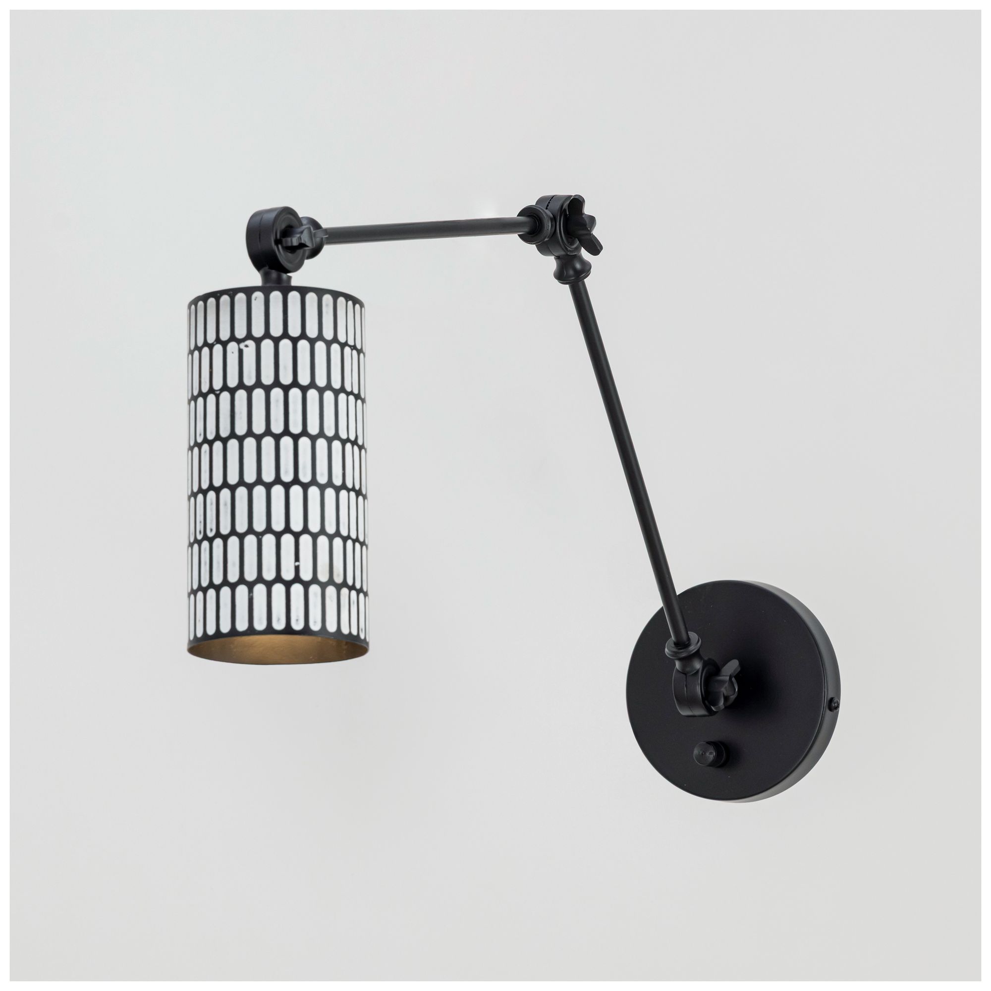 Image 4 Maxim  Shaka 13" High Black/White  1-Light Swing Arm Wall Sconce more views