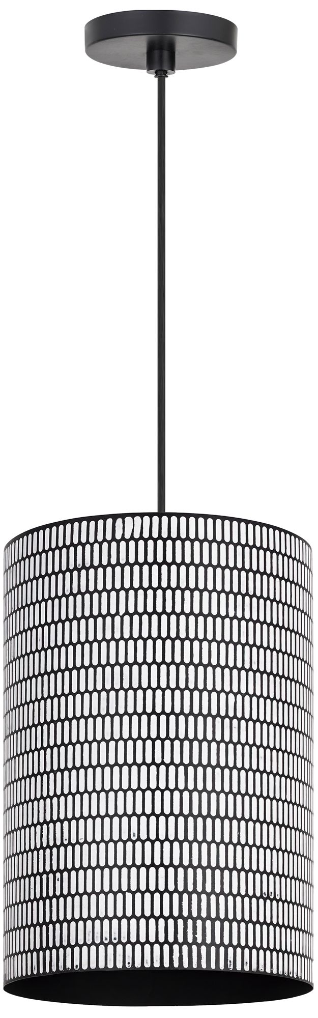 Maxim Shaka 14" Wide Black/White 1-Light Pendant