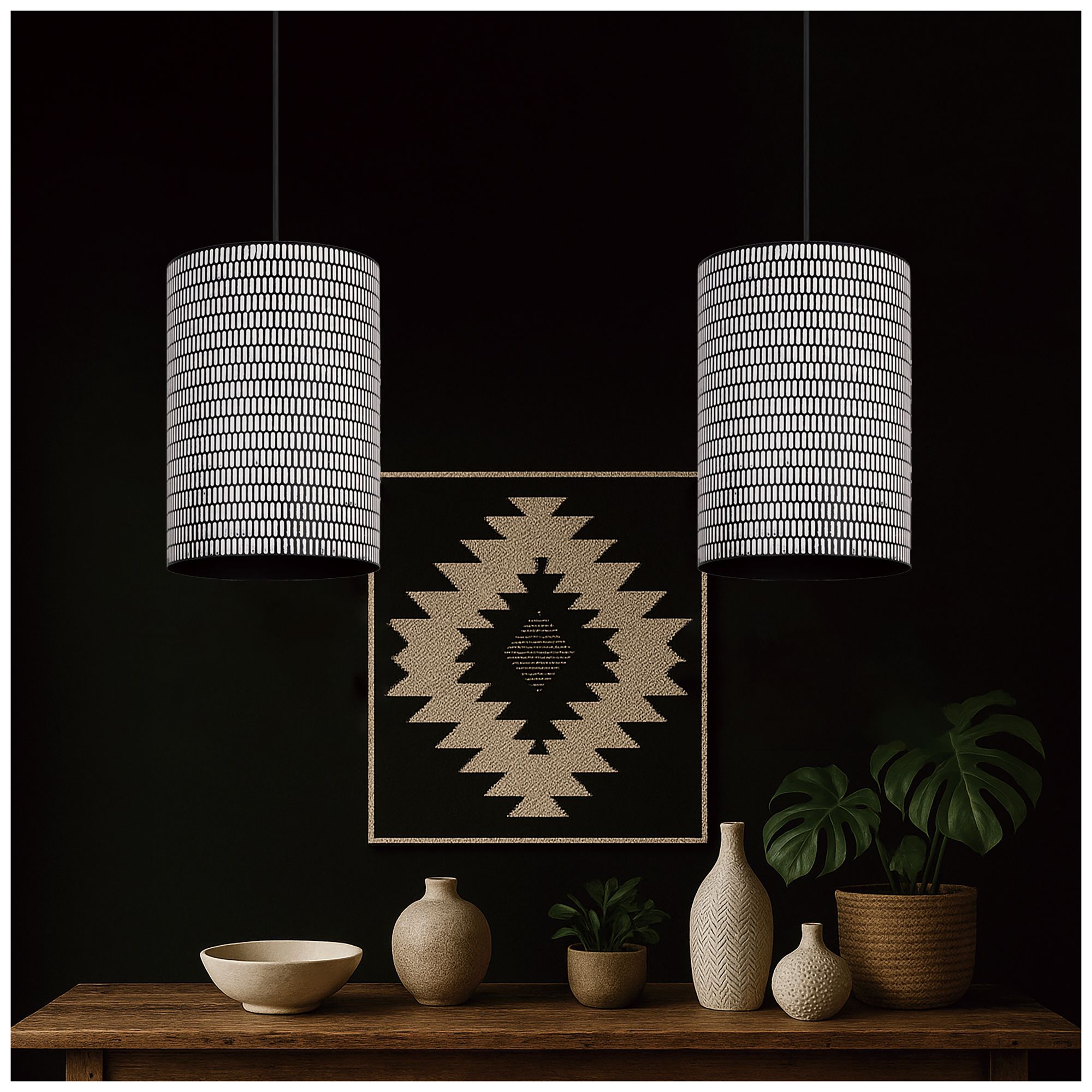 Image 6 Maxim Shaka 14" Wide Black/White 1-Light Pendant more views