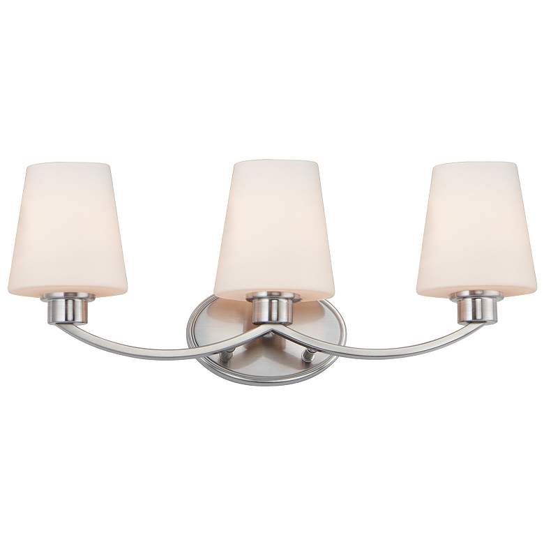 Image 1 Maxim Shelter 22 inch Wide Satin Nickel 3-Light Bath Light