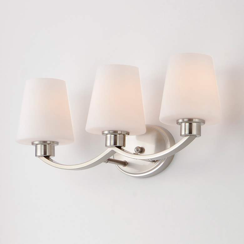 Image 1 Maxim Shelter 22" Wide Satin Nickel 3-Light Bath Light