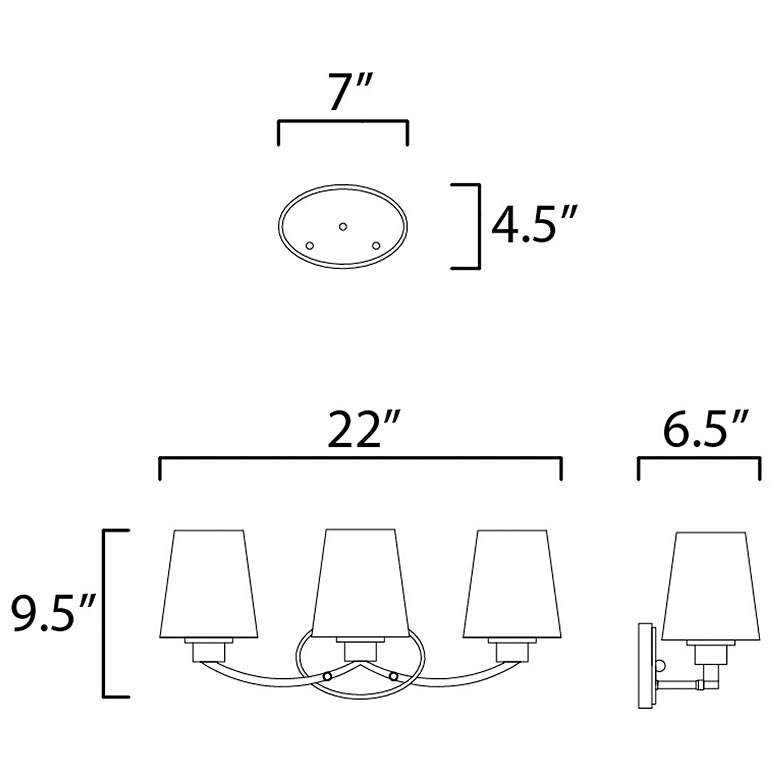 Image 2 Maxim Shelter 22 inch Wide Satin Nickel 3-Light Bath Light more views