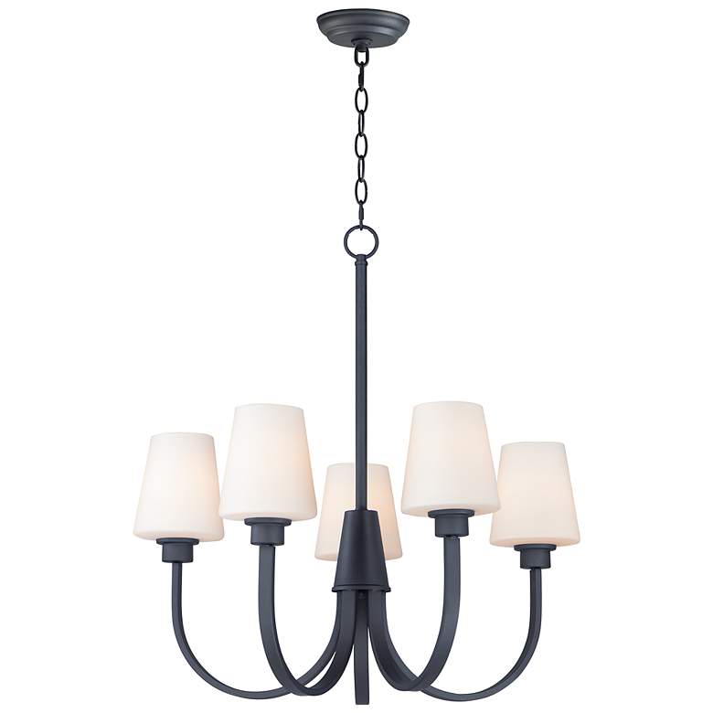 Image 2 Maxim Shelter 27" Wide Black 5-Light Chandelier