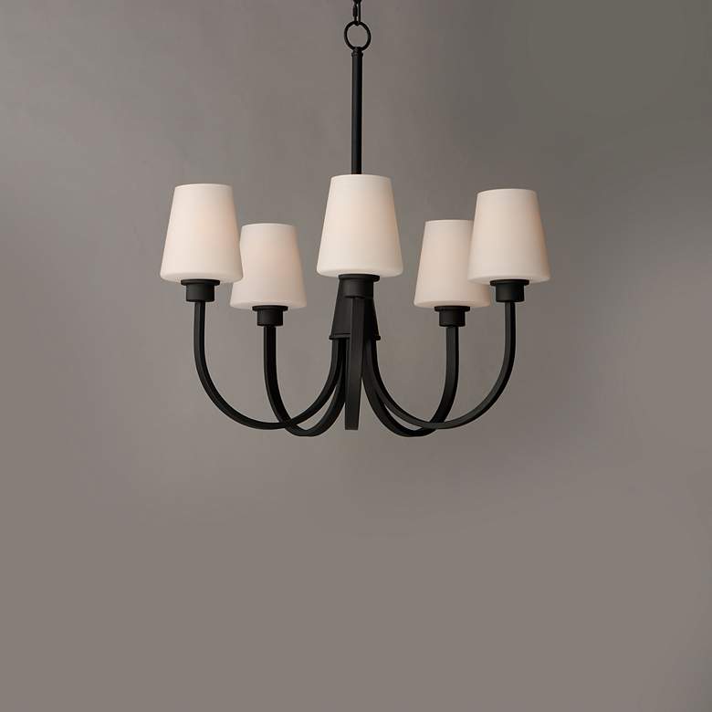 Image 5 Maxim Shelter 27" Wide Black 5-Light Chandelier more views