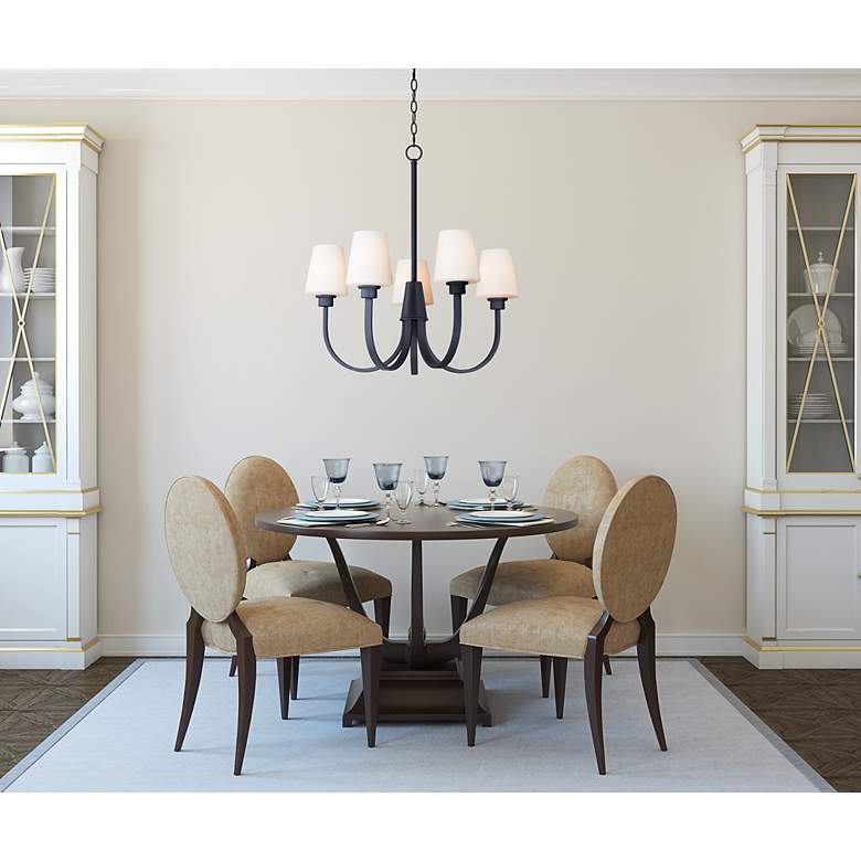 Image 7 Maxim Shelter 27" Wide Black 5-Light Chandelier more views
