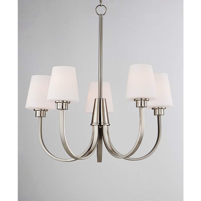 Image 3 Maxim Shelter 27" Wide Satin Nickel 5-Light Chandelier more views