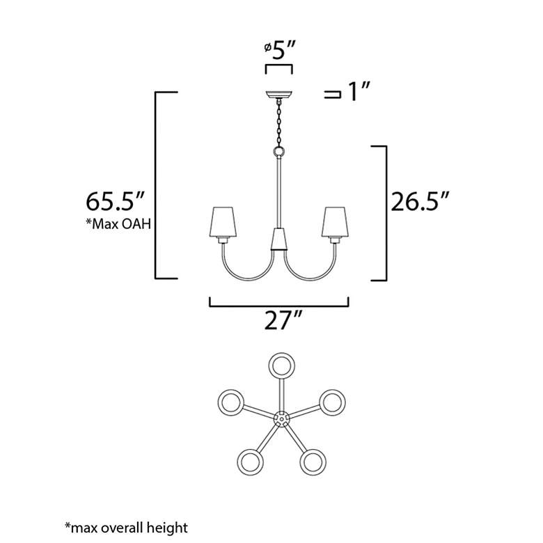 Image 5 Maxim Shelter 27" Wide Satin Nickel 5-Light Chandelier more views