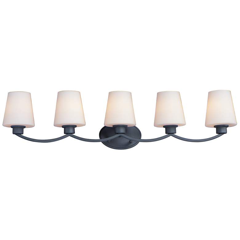 Image 1 Maxim Shelter 37 1/2" Wide Black 5-Light Bath Light