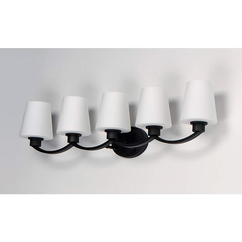 Image 4 Maxim Shelter 37 1/2" Wide Black 5-Light Bath Light more views