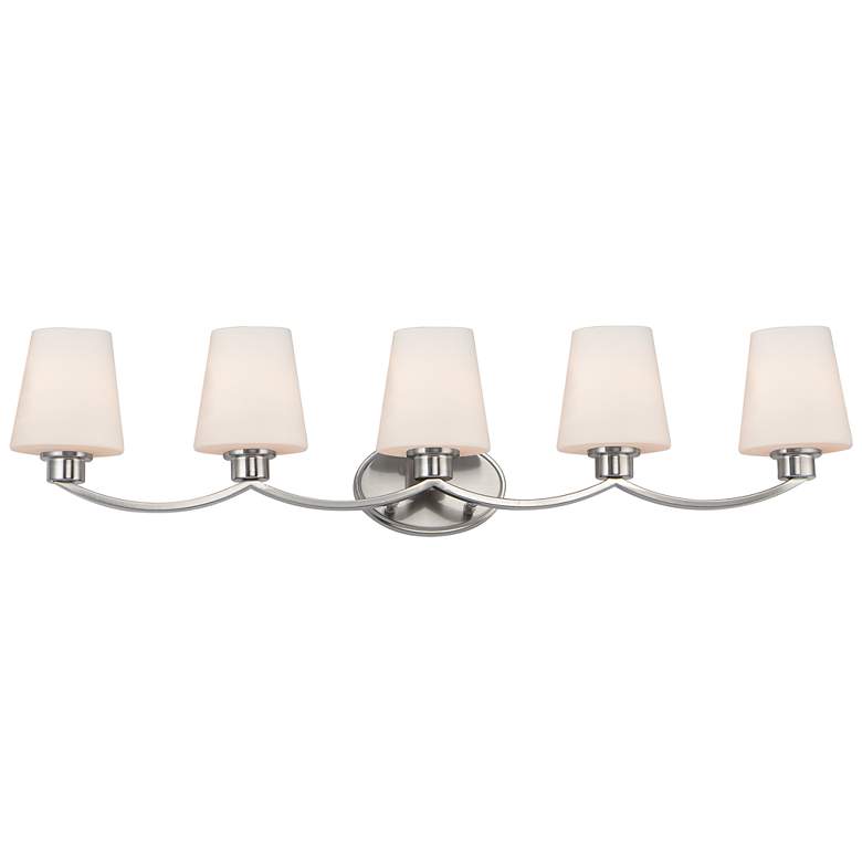 Image 2 Maxim Shelter 37 1/2" Wide Satin Nickel 5-Light Bath Light