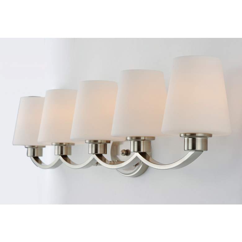 Image 4 Maxim Shelter 37 1/2" Wide Satin Nickel 5-Light Bath Light more views