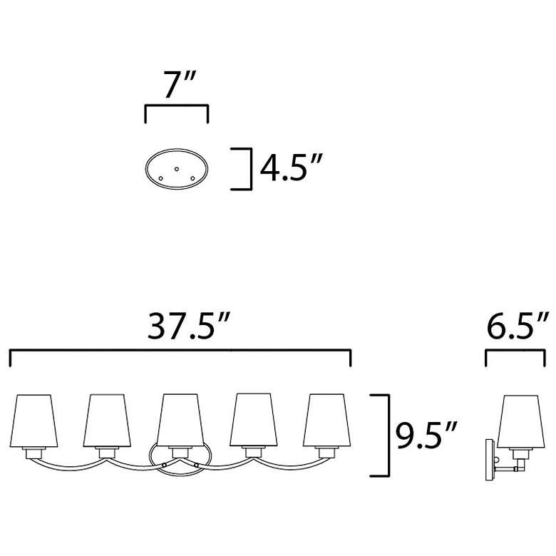 Image 5 Maxim Shelter 37 1/2" Wide Satin Nickel 5-Light Bath Light more views
