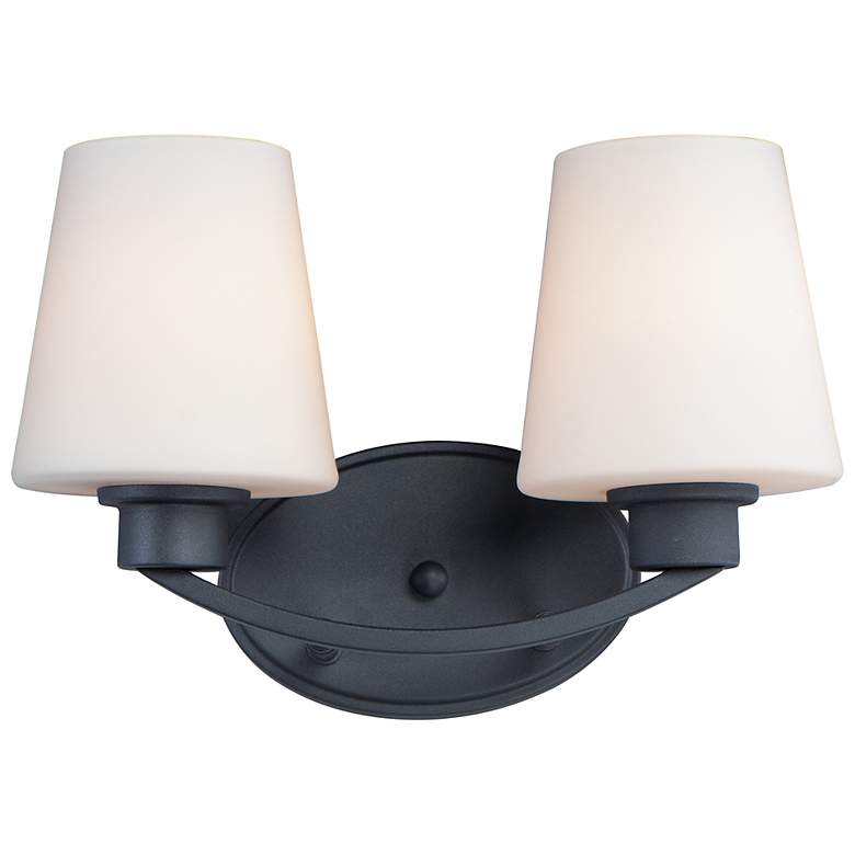Image 2 Maxim Shelter 9 1/2" High Black 2-Light Wall Sconce