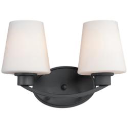 Maxim Shelter 9 1/2&quot; High Black 2-Light Wall Sconce