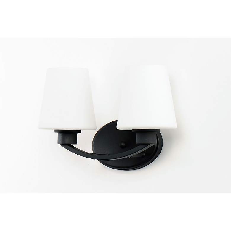 Image 2 Maxim Shelter 9 1/2 inch High Black 2-Light Wall Sconce more views