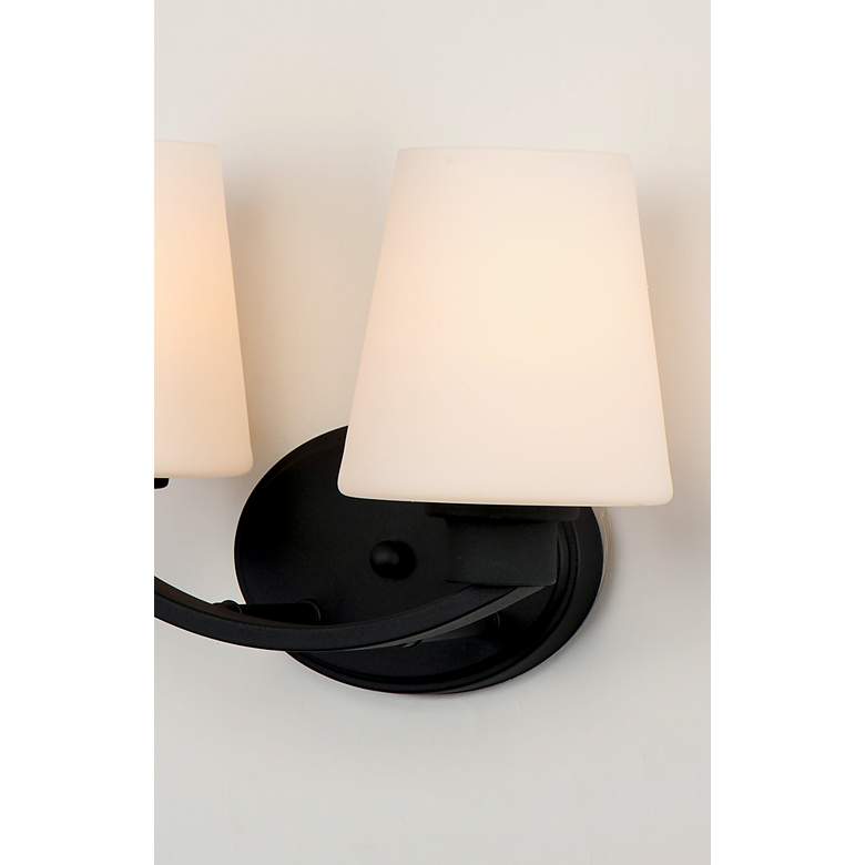Image 4 Maxim Shelter 9 1/2" High Black 2-Light Wall Sconce more views